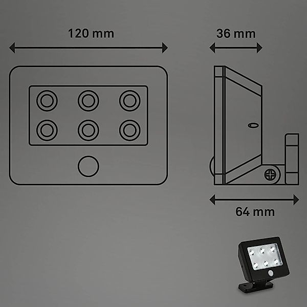 LED-Außenstrahler Kollig mit Sensor, IP54, schwarz günstig online kaufen