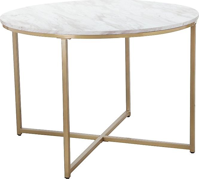 Leonique Esstisch Gondat (1-St), mit Tischplatte in Marmor-Optik, Gestell a günstig online kaufen