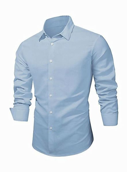 JMIERR Leinenhemd Langarm Hemden Shirts Casual Freizeithemd Baumwolle Stehk günstig online kaufen