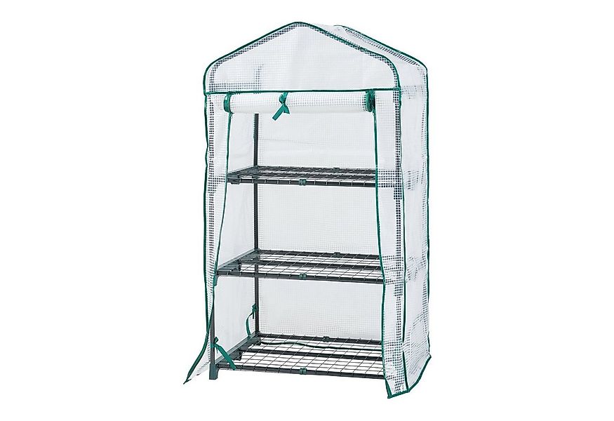 en.casa Foliengewächshaus, 3-St., »Chaam« mit 3 Ablagen 125x69x49cm Weiß günstig online kaufen