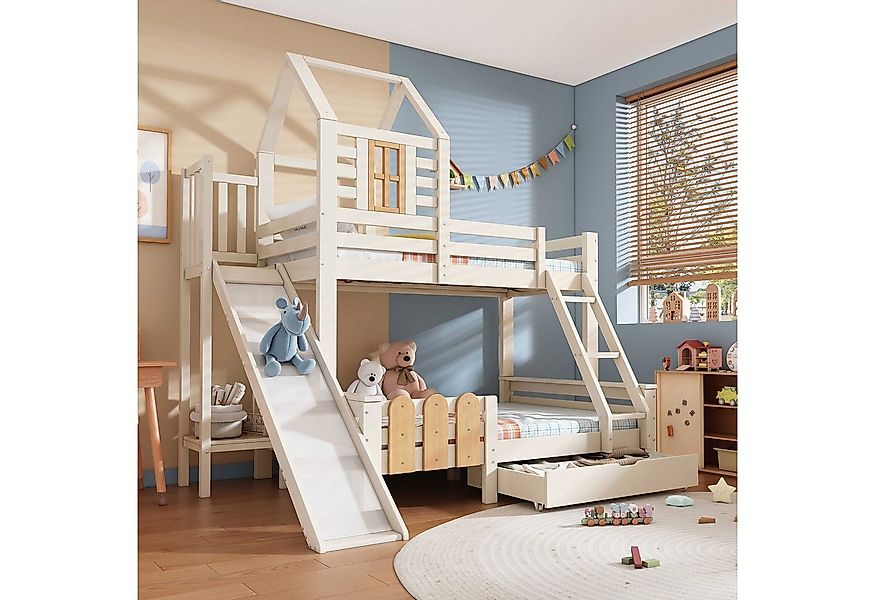 BlingBin Etagenbett Hochbett (1-St., Hochbett 90/140x200 cm aus Massivholz+ günstig online kaufen