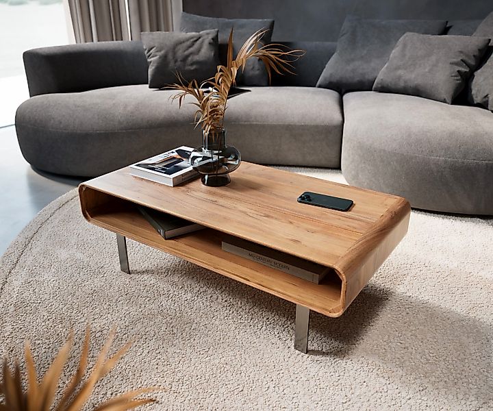DELIFE Couchtisch Anaya, Akazie Natur 100x50 günstig online kaufen