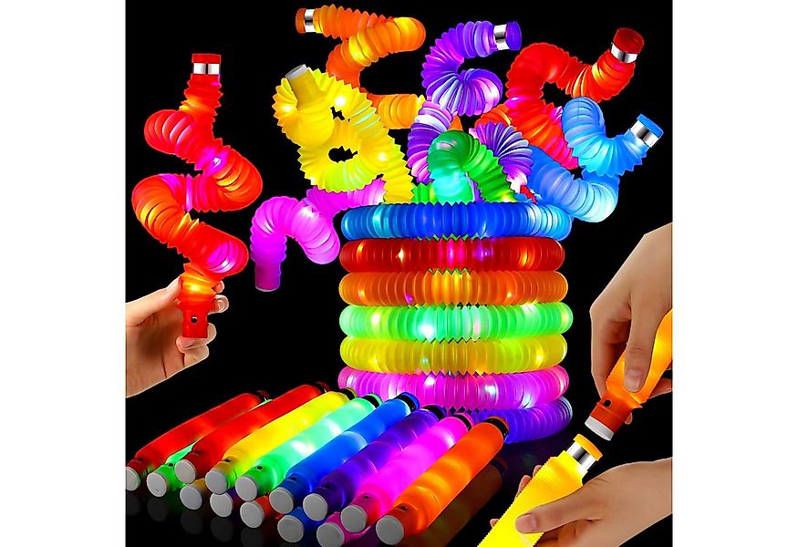 POPOLIC Kreativset 12 Stück Mitgebsel Kindergeburtstag LED Pop Tubes Fidget günstig online kaufen