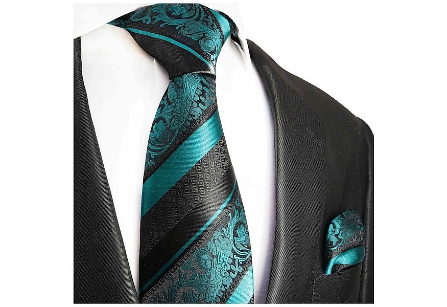 Paul Malone Krawatte Herren Seidenkrawatte Schlips mit Tuch barock gestreif günstig online kaufen