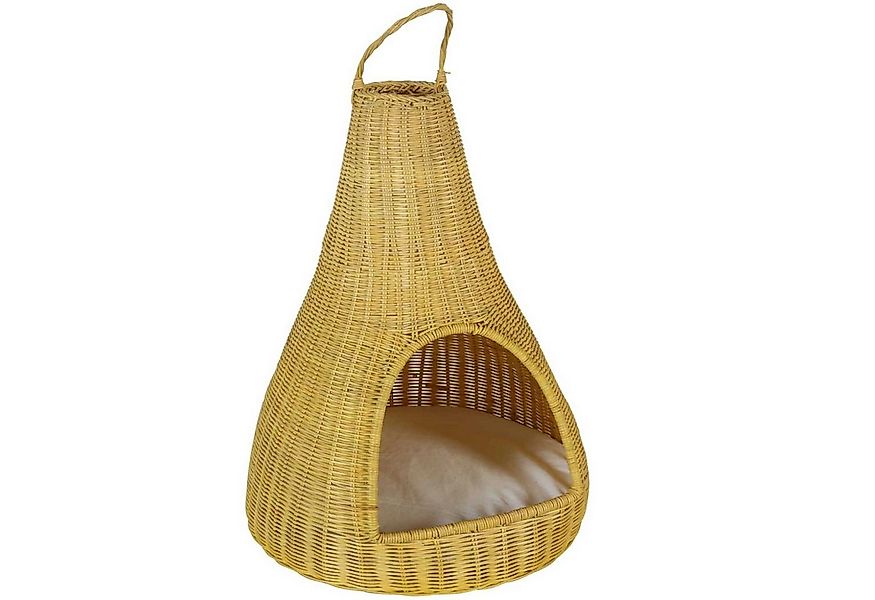 Casa Moro Katzenzelt Rattan Katzenhaus TIPI mit Kissen 40x62 cm, aus Naturr günstig online kaufen