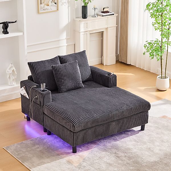 LVHOM Polsterliege XXL Relaxsessel mit LED-Licht günstig online kaufen
