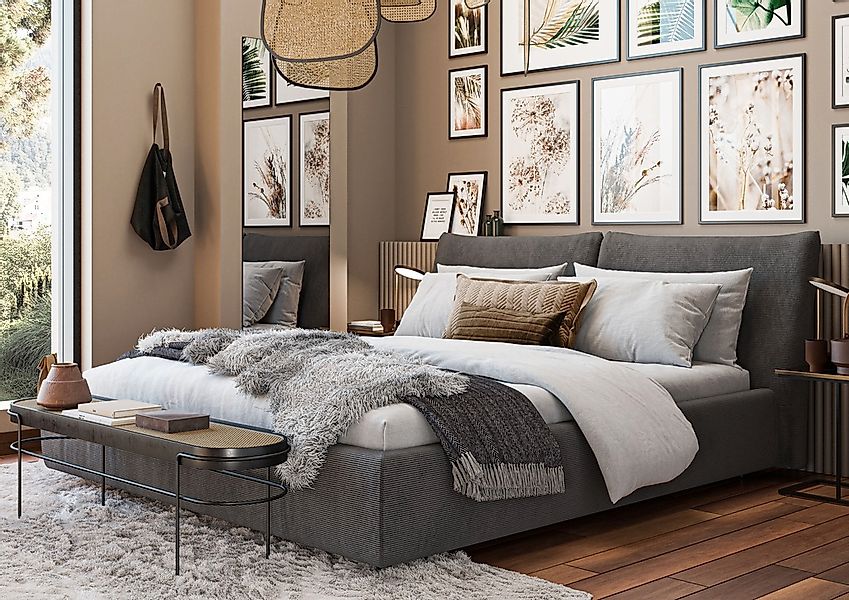 Home affaire Polsterbett "Priora in 4 Breiten bis 200cm" auch in NaturLEDER günstig online kaufen