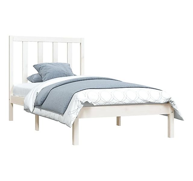 vidaXL Bett Massivholzbett Weiß Kiefer 100x200 cm günstig online kaufen