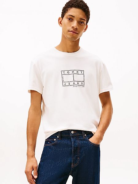 Tommy Jeans T-Shirt "TJM CENTER FLAG" mit Stempel-Logo, regular fit, Rundha günstig online kaufen