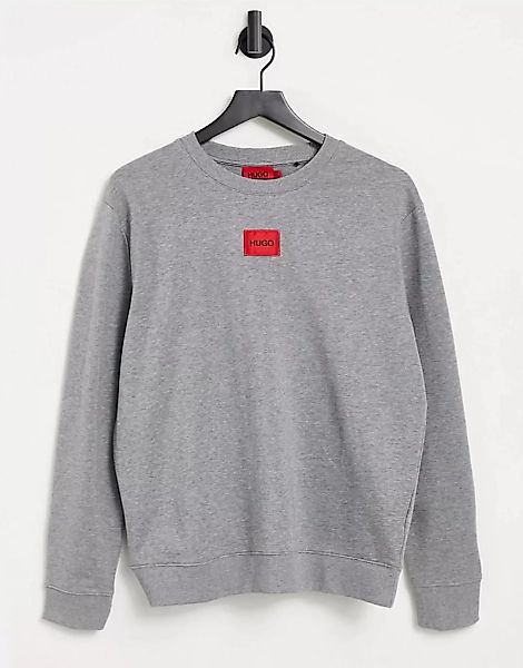HUGO – Diragol212 – Sweatshirt mit Logo in Mittelgrau günstig online kaufen