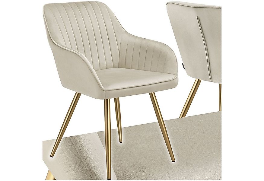 tectake Esszimmerstuhl Stuhl Marilyn, Samtoptik, gesteppt (Set, 1 St), Extr günstig online kaufen