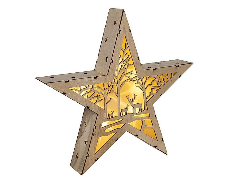 Bambelaa! LED Dekolicht Bambelaa! Holzstern Winterkulisse ca 30cm 10 LEDs W günstig online kaufen