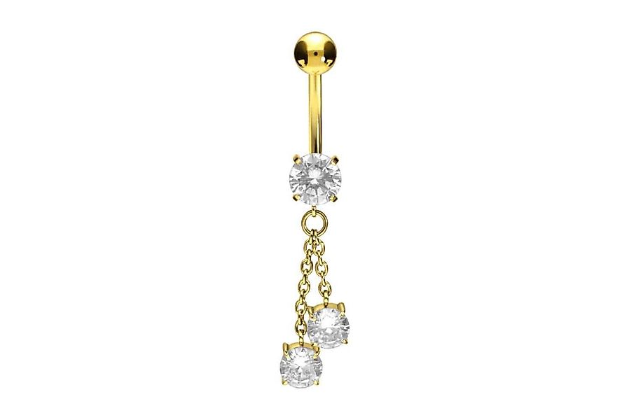 PIERCINGLINE Bauchnabelpiercing Titan Bananabell mit Innengewinde 3 KRISTAL günstig online kaufen