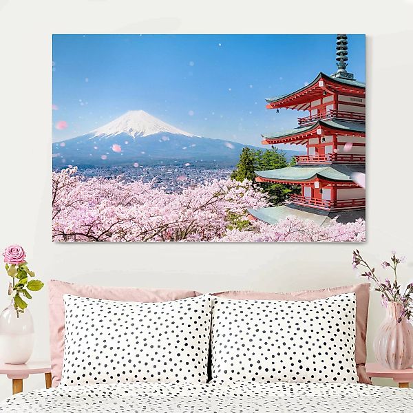 Leinwandbild Chureito Pagode und Fuji günstig online kaufen