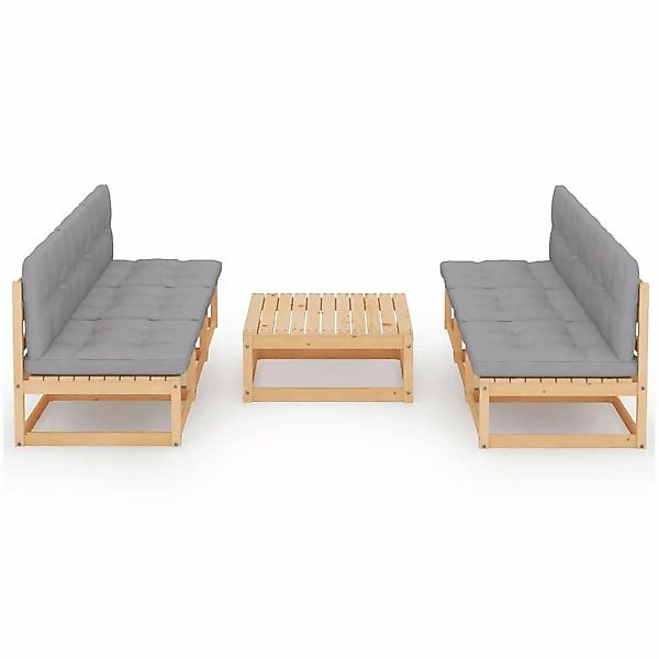 7-tlg. Garten-lounge-set Mit Kissen Kiefer Massivholz günstig online kaufen