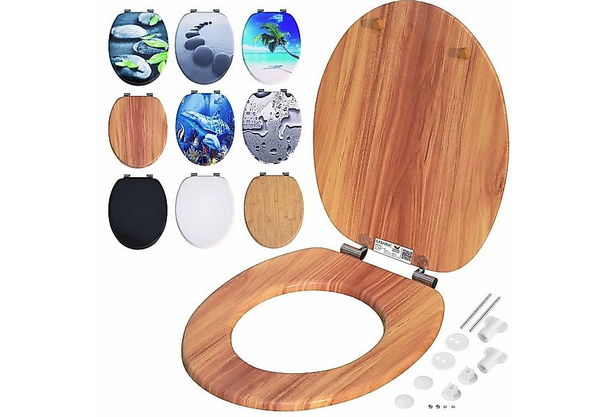 Casaria WC-Sitz, Doppelte Absenkautomatik MDF Holz hygienisch Toilettensitz günstig online kaufen
