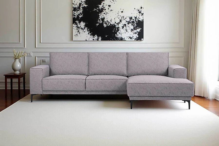 Places of Style Ecksofa »Polsterecke Oland, Struktur, Flachgewebe, Luxus-Mi günstig online kaufen