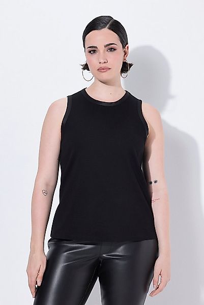 Ulla Popken Longtop Ripptop Satinkante Slim Rundhals ärmellos günstig online kaufen