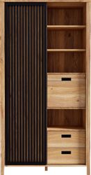 FORTE Highboard "Jytana" Höhe 200,3 cm, Schiebetüre mit Lamellenoptik, Mauv günstig online kaufen