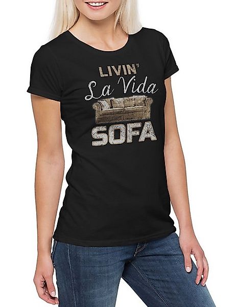 Urban Backwoods Print-Shirt Livin La Vida Sofa Damen T-Shirt Couching Couch günstig online kaufen