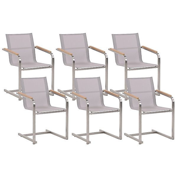 Beliani Gartenstuhl Beige Silber 55x56x85 günstig online kaufen