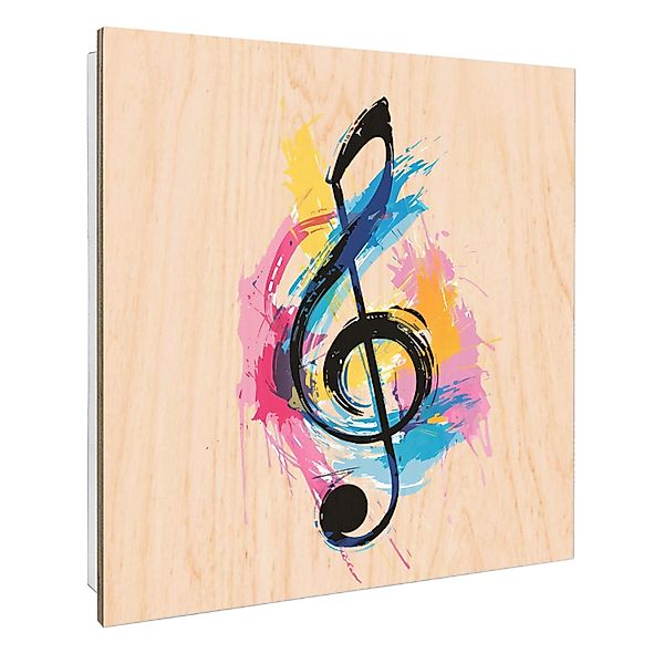 Banjado Schlüsselkasten mit Holzfront 30x30cm Weiß Scharnier Links 50 Haken günstig online kaufen