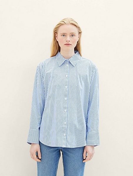 TOM TAILOR Denim Langarmbluse Loose Fit Hemd mit Streifenmuster günstig online kaufen