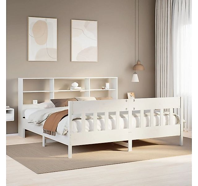 vidaXL Bett, Massivholzbett ohne Matratze Weiß 180x200 cm Kiefernholz günstig online kaufen