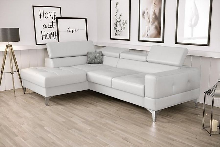 JVmoebel Ecksofa L-Form Möbel Schwarz Leder Holz Italien Couchen Schwarz, M günstig online kaufen