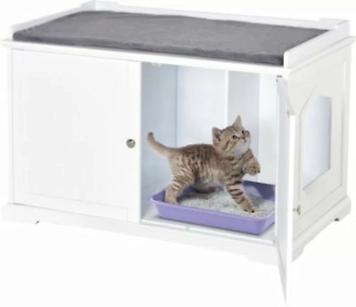 PawHut 2in1 Katzentoilette mit Schublade und Deckel weiß/grau günstig online kaufen