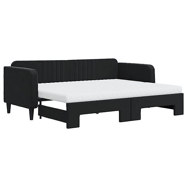 vidaXL Ausziehbett, Tagesbett Ausziehbar mit Matratzen Schwarz 80x200 cm Sa günstig online kaufen