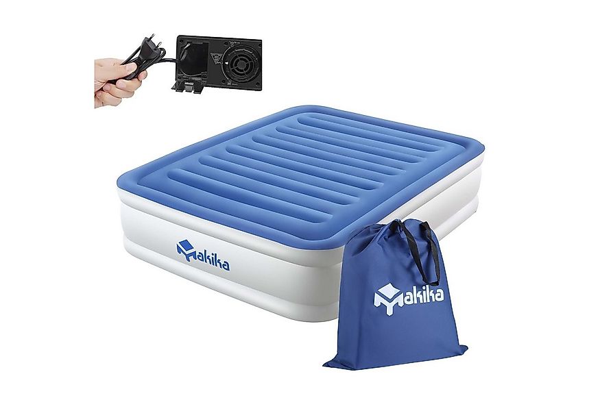 Makika Luftbett Luftmatratze Selbstaufblasend Doppelbett - Blau / Weiß günstig online kaufen
