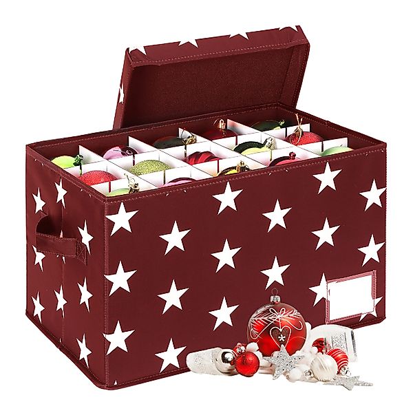 relaxdays Aufbewahrungsbox Weihnachtskugel Aufbewahrungsbox, rot günstig online kaufen