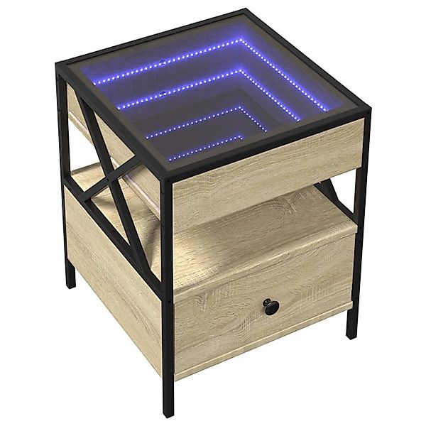vidaXL Nachttisch mit Infinity-LED Sonoma-Eiche 40x40x51 cm 3284102 günstig online kaufen