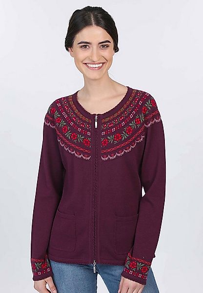 Sorgenfri Sylt Strickjacke Medi Flower Ajour-Strickdetails günstig online kaufen