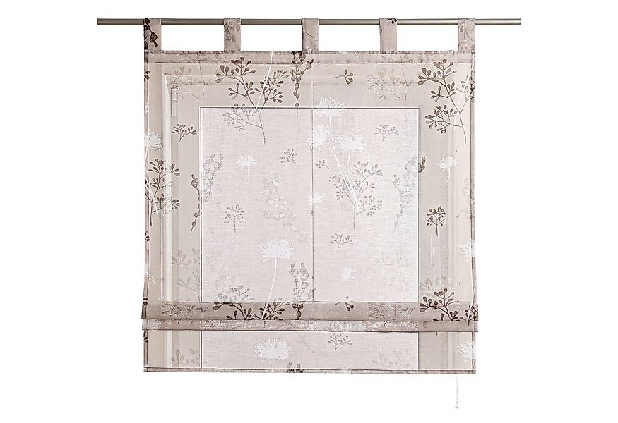 Joyswahl Raffrollo, mit Schlaufen, Leinenoptik, Landhaus Küche Gardine günstig online kaufen