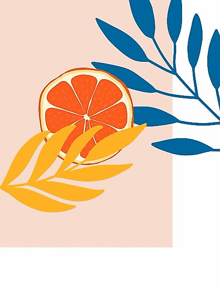 Komar Bild "Illustration Drooping Leaves" Natur 1 Stk. tlg. Wandbild zur De günstig online kaufen