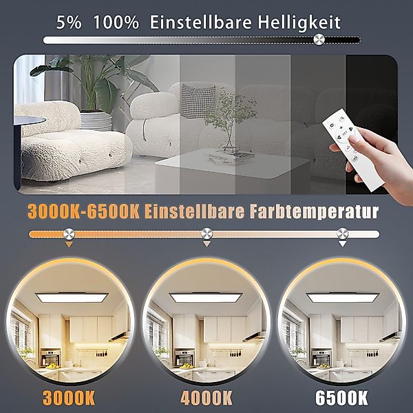 Nettlife LED Panel Deckenleuchte Schwarz/Weiß Dimmbar günstig online kaufen