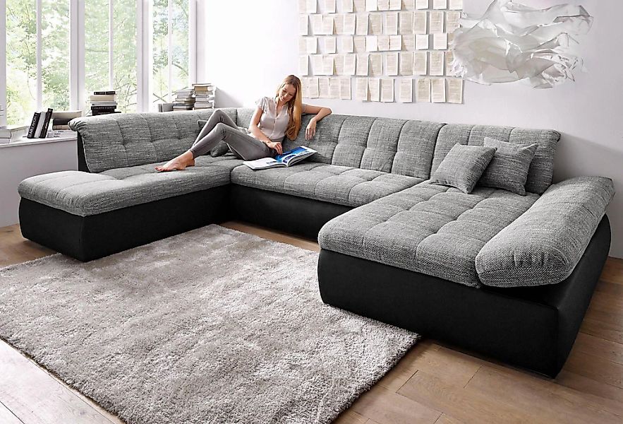 DOMO collection Wohnlandschaft "Moric U-Form, auch in Cord, Breite 353cm, v günstig online kaufen