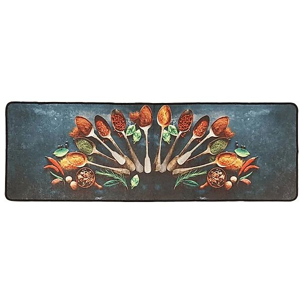 vidaXL Teppich Küchenteppich Mehrfarbig 60x180 cm Waschbar Rutschfest, Rech günstig online kaufen