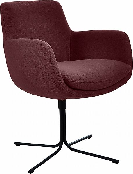 K+W Komfort & Wohnen Drehstuhl "Pego" () filigranem 4-Fuß-Gestell in schwar günstig online kaufen
