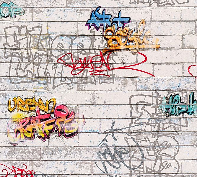 Bricoflor Graffiti Tapete für Jungenzimmer Coole Tapete in Steinoptik für J günstig online kaufen