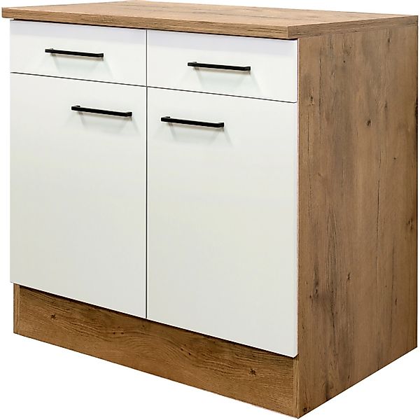 Flex-Well Exclusiv Küchen-Unterschrank Vintea 80 cm Magnolie matt - Lancelo günstig online kaufen