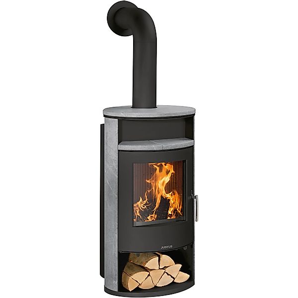 Justus Island Aqua Kaminofen Speckstein Schwarz 10 kW günstig online kaufen