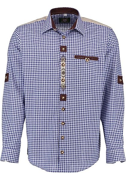 OS Trachten Trachtenhemd Ozido Langarmhemd mit Stickerei auf der Knopfleist günstig online kaufen