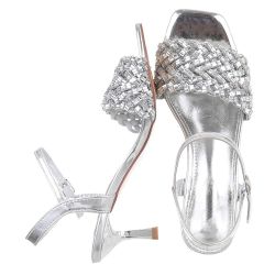 Ital-Design Elegante Damen Sandalen mit Strass-Details günstig online kaufen