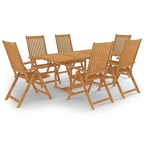 7-tlg. Garten-essgruppe Massivholz Teak günstig online kaufen