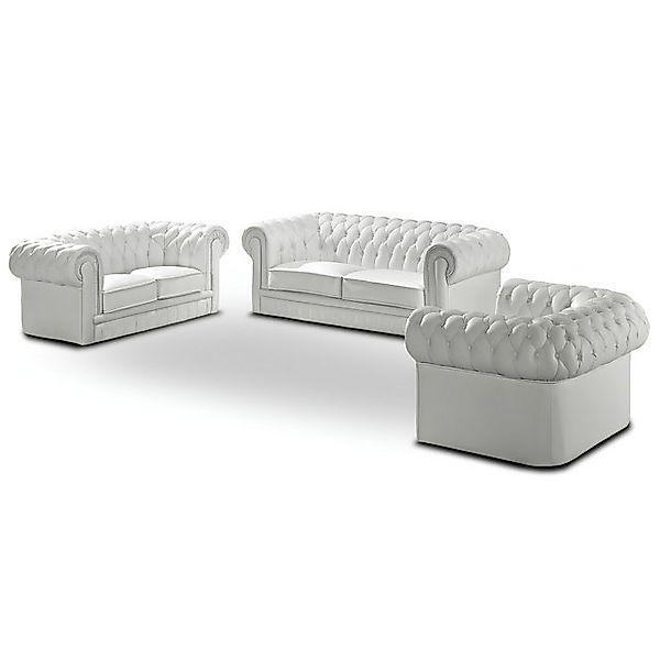 Xlmoebel Sofa Chesterfield Sofa Set Sitzgruppe 3+2+1 aus Leder in klassisch günstig online kaufen