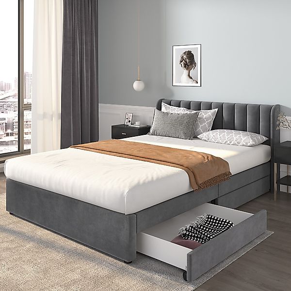 KLAM HOME Polsterbett Samt Einzelbett Doppelbett günstig online kaufen