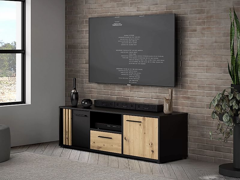 FORTE Lowboard "Cardigan TV-Board, TV-Schrank", TV-Board, 2 farbig, Staurau günstig online kaufen